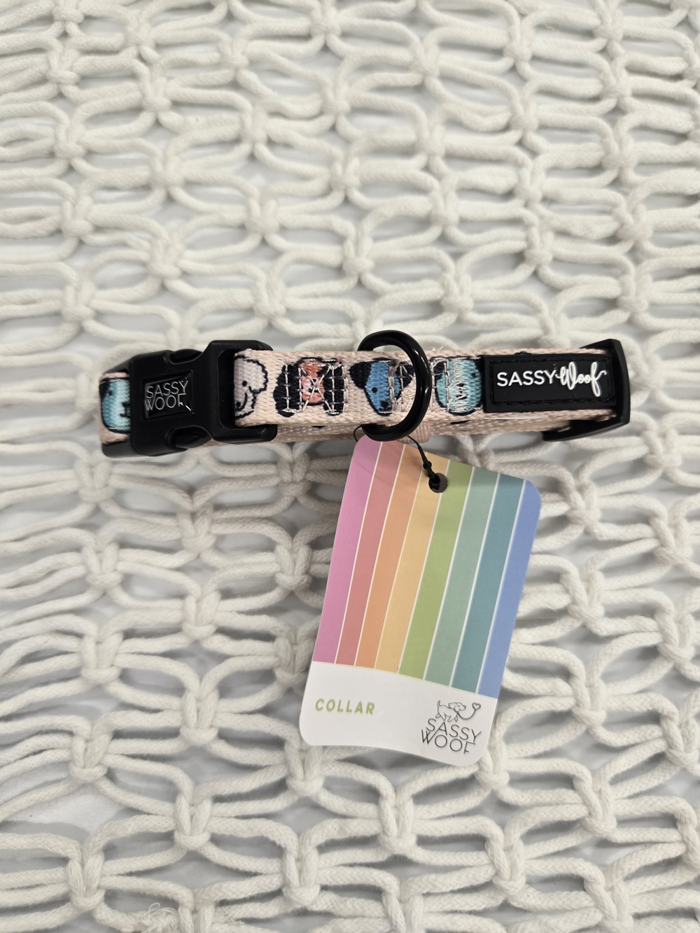 Sassy Woof Pink & Blue Patterned Dog Collar